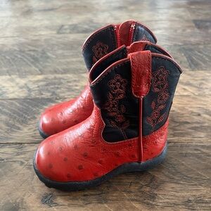 Toddler Baby Red Roper Boots SZ 5 like new